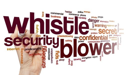 Whistle blower word cloud