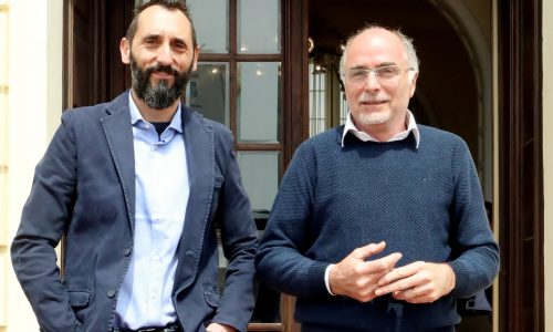 RAVAGLIA 17/05/2019 CESENATICO CONFARTIGIANATO E  FEDERAZIONE CICLISTICA ITALIANAPRESENTANO IL PROTOCOLLO D'INTESA SULLA MOBILITA'  E LA VALORIZZAZIONE DEL TERRITORIO nella foto Alan Sacchetti, presidente Confartigianato Cesenatico e Mauro Moschini, responsabile sede Cesenatico Confartigianato